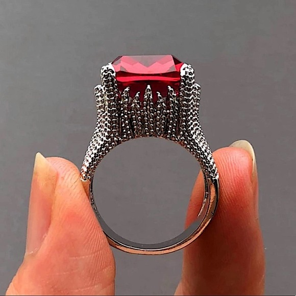 Sterling Silver Bague Ringen Ruby Ring - Picture 3 of 8